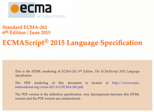 최신 ECMAScript 스팩 ES6